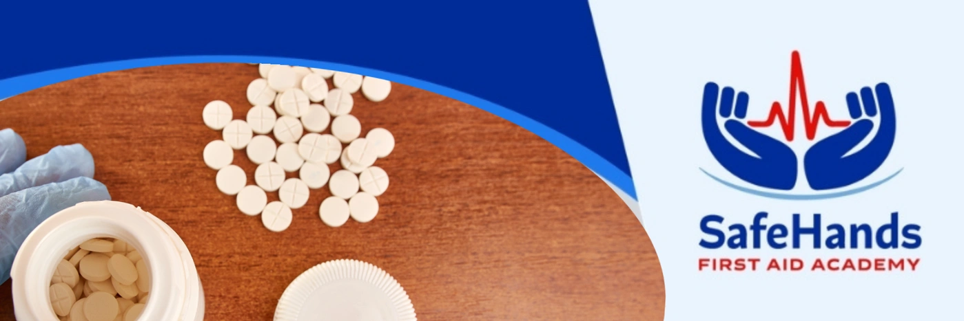 A pack of pills is scattered on the table. Overdose.